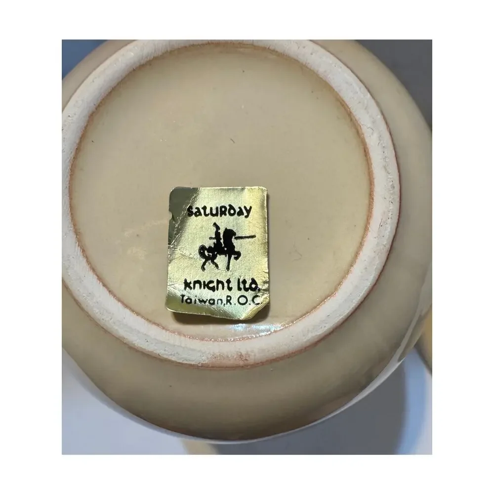 Vtg Saturday Knight Ltd Teddy Bear Bathroom Set Ceramic Soap Dish Tumbler Cup